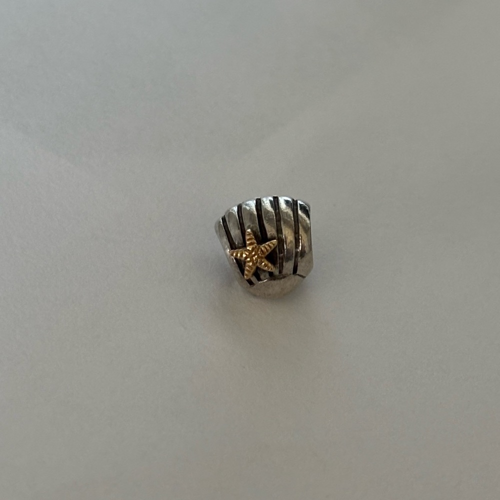 Pandora Silver and Gold Shell/Starfish Charm
